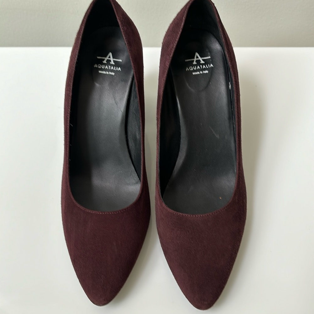 Warm Brown Italian designer Suede shoes with 3 1/2 inch pump.